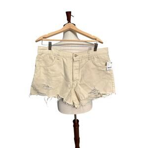 We The Free Womens CivryNoir Cut Off Raw Hem Shorts Size 32